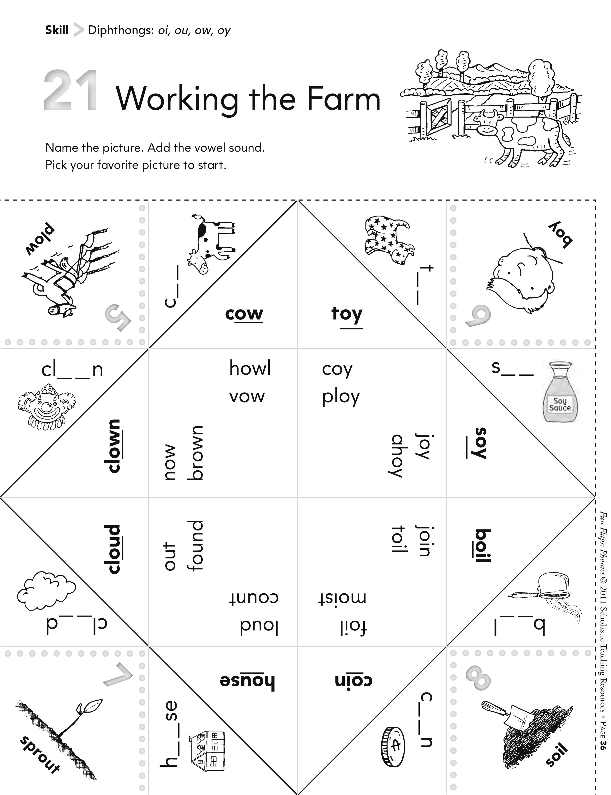 Diphthongs Oi and Oy Worksheets Image