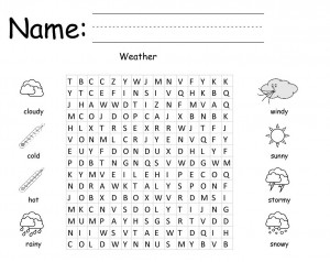 Easy Weather Word Search Printable Image