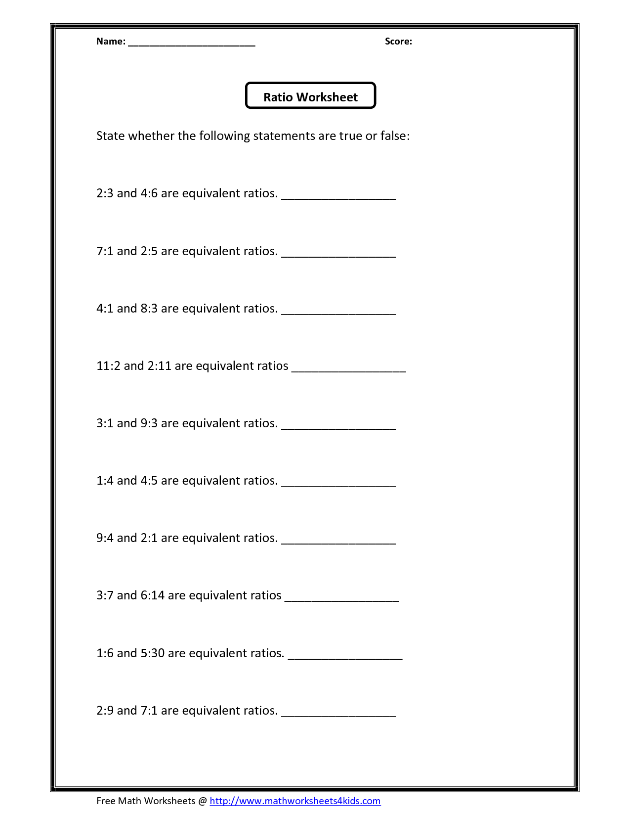 Rates Ratios And Proportions Worksheet With Unit Rate Worksheet 6th Grade