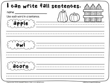 Fall Writing First Grade Image