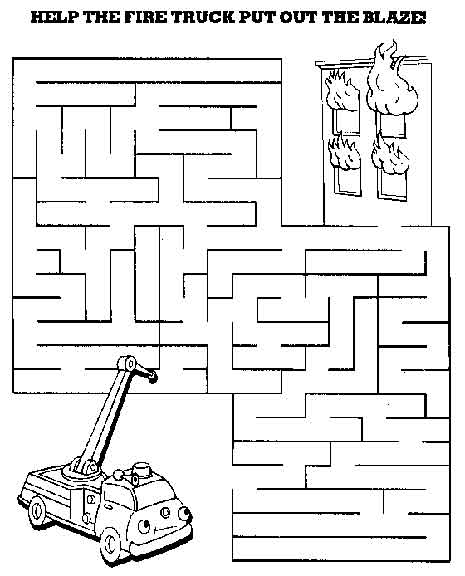 Fire Safety Maze Printable Image