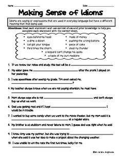 Figurative Language Worksheets 2nd Grade