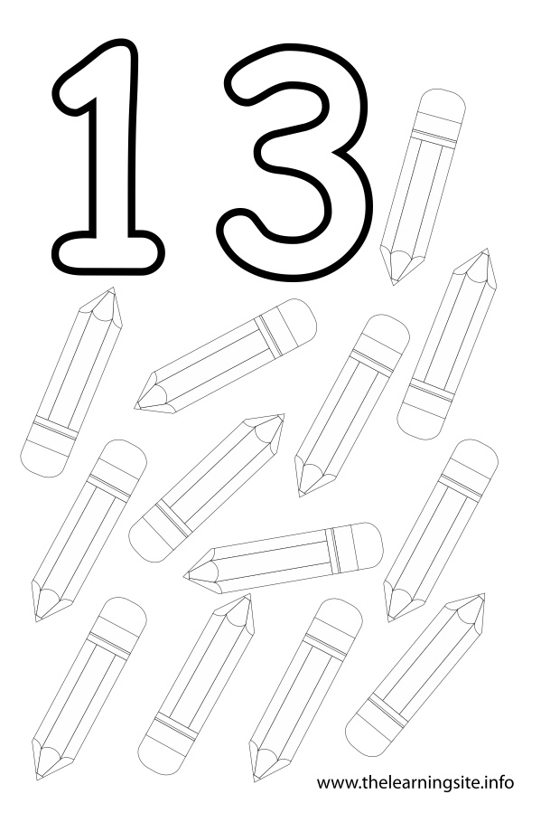 Number 13 Coloring Page