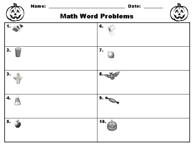 Printable Halloween Math Word Problems Worksheets Image