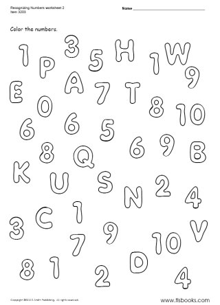 Recognizing Numbers 1 10 Worksheets