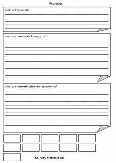 Renewable and Non-Renewable Resources Worksheet Image