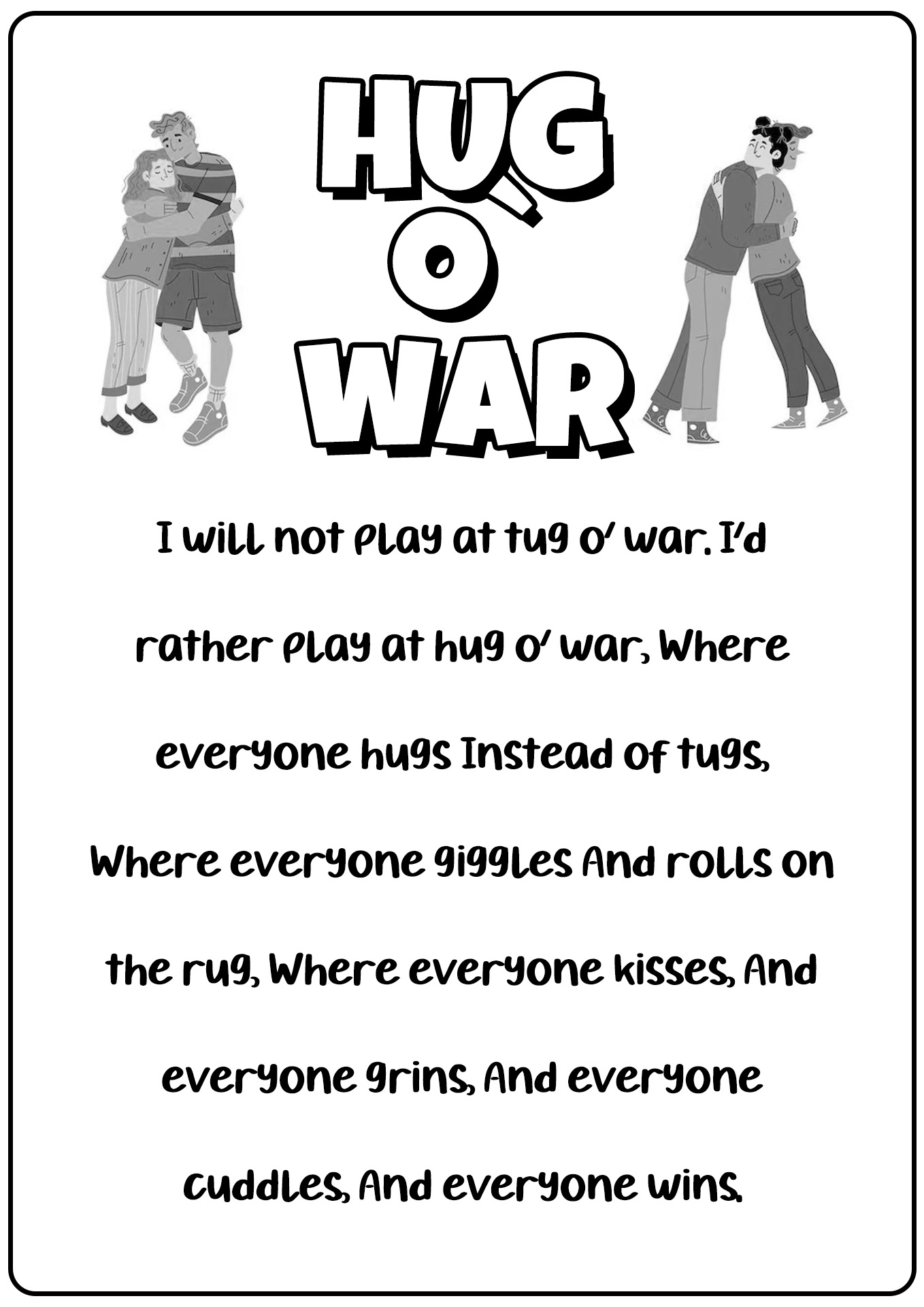Shel Silverstein Poem Hug O War