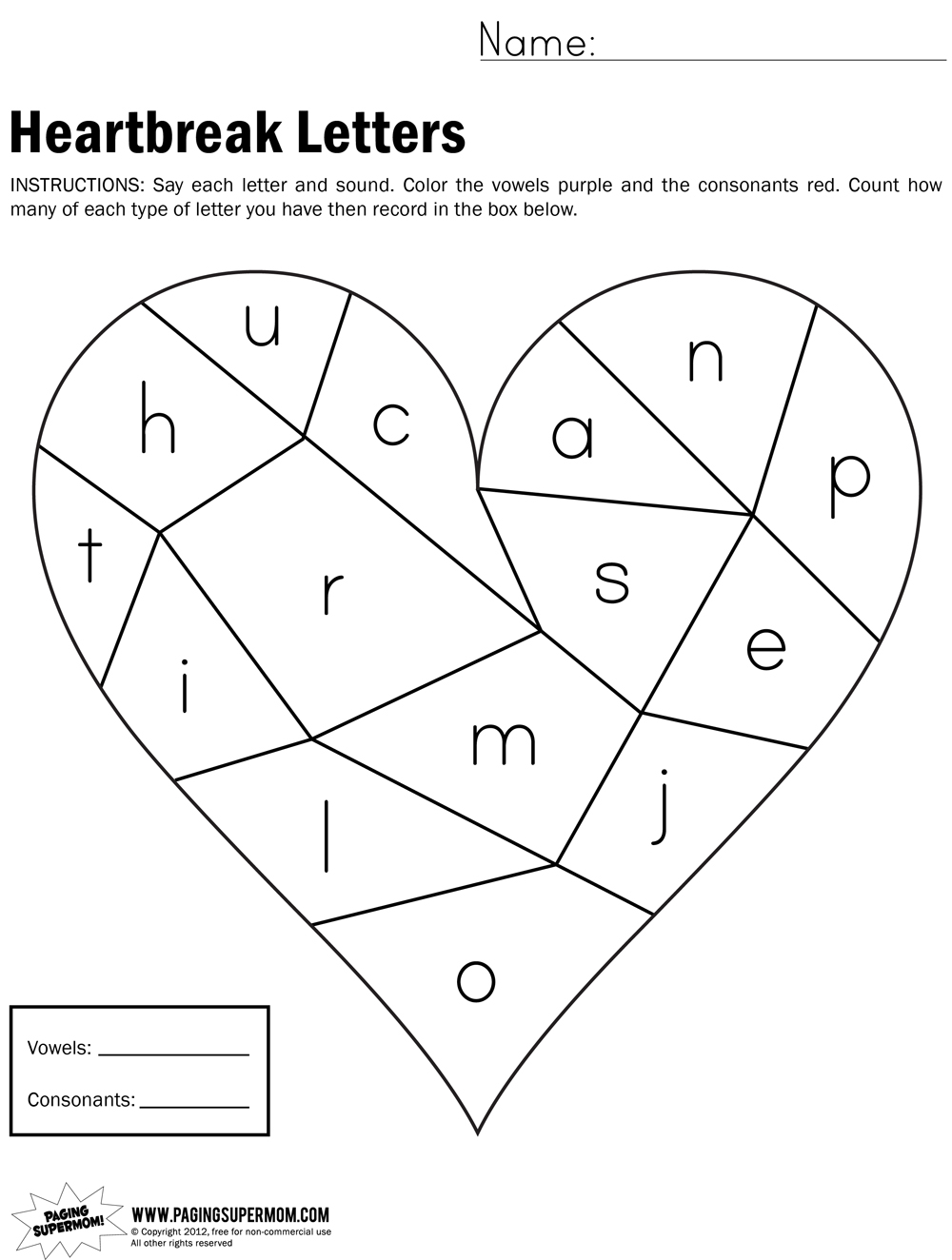 Valentine Preschool Letter Worksheets Image
