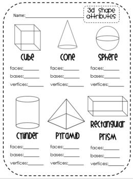 2D 3D Shapes for 1st Grade