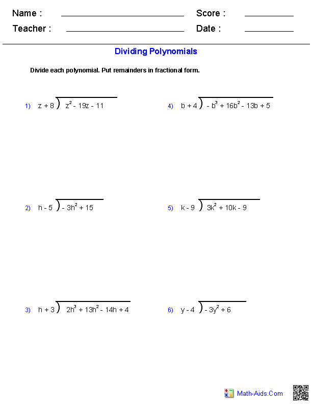 6th Grade Long Division Worksheets Image