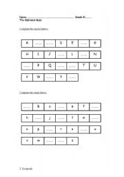 Alphabet Quiz Worksheet Image