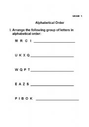 Alphabetical Order Worksheets First Grade Image