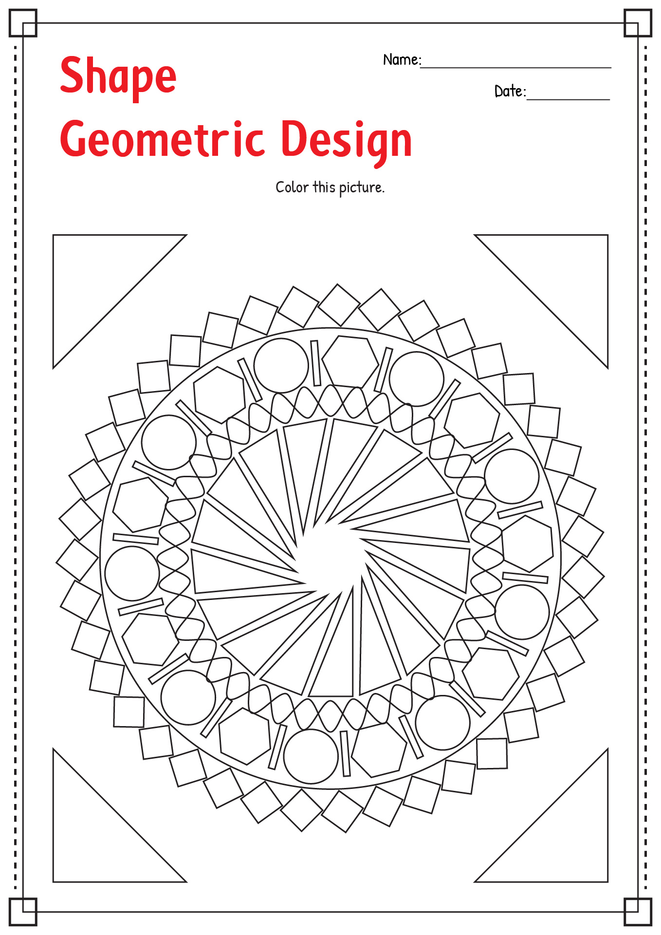 Coloring Page Shape Geometric Designs