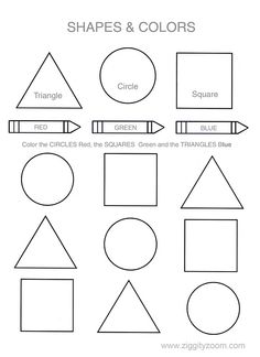 Colors and Shapes Preschool Worksheet Image
