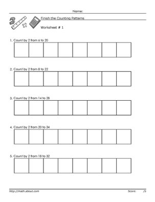 Counting by 5 Worksheets Image
