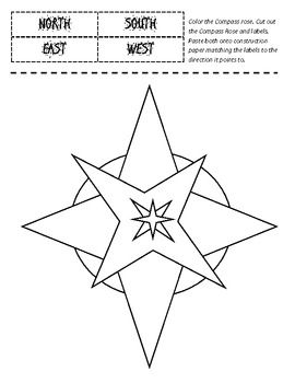 Cut and Paste Compass Rose Worksheet Image