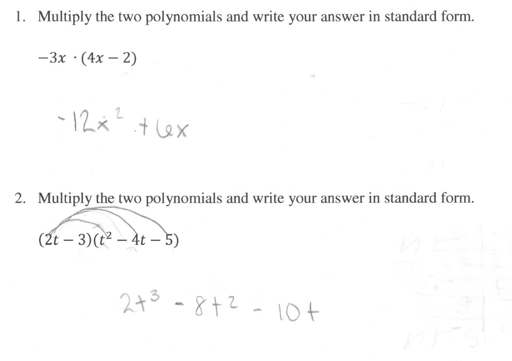 Expressions Multiplying Polynomials Worksheet Image