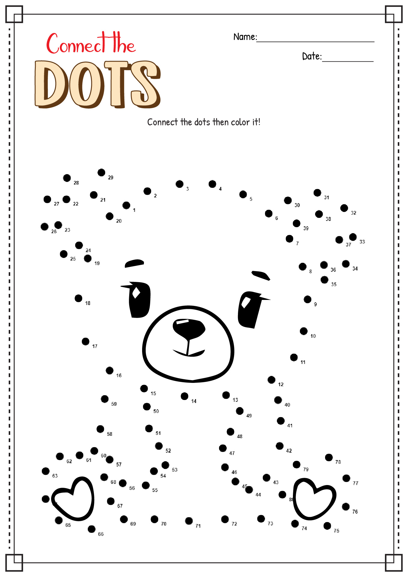 Free Printable Connect the Dots Worksheet