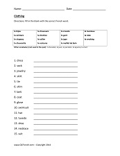 Free Printable French Worksheets Image