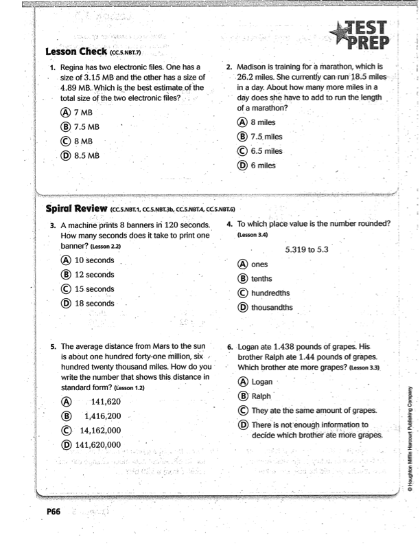 Go Math 5th Grade Practice Book Image