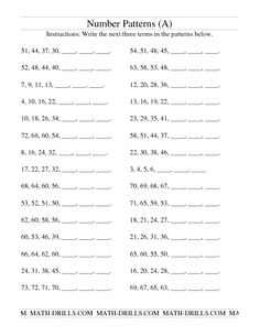 Growing Number Patterns Worksheets Image