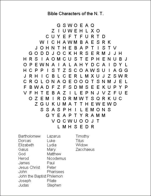 Kids Bible Word Search Puzzles Printable Image