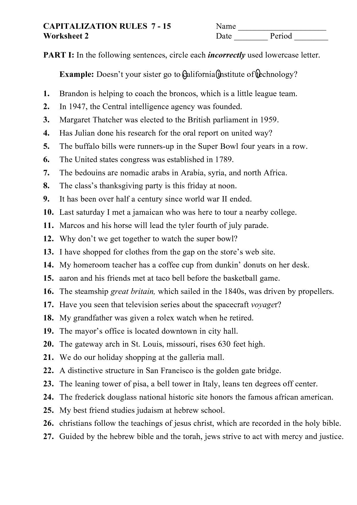 13 Punctuation Worksheets For Middle School /