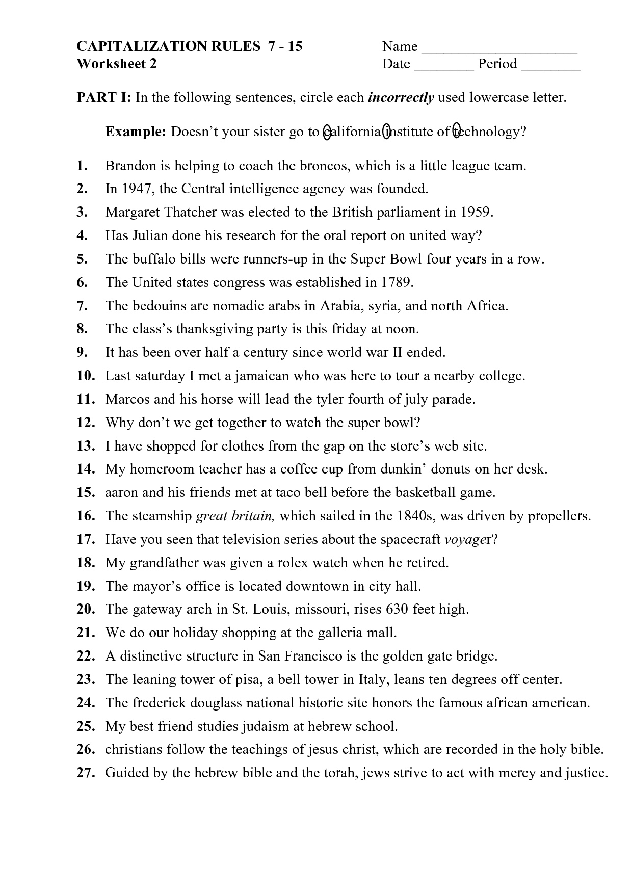 English Grammar Commas Worksheets