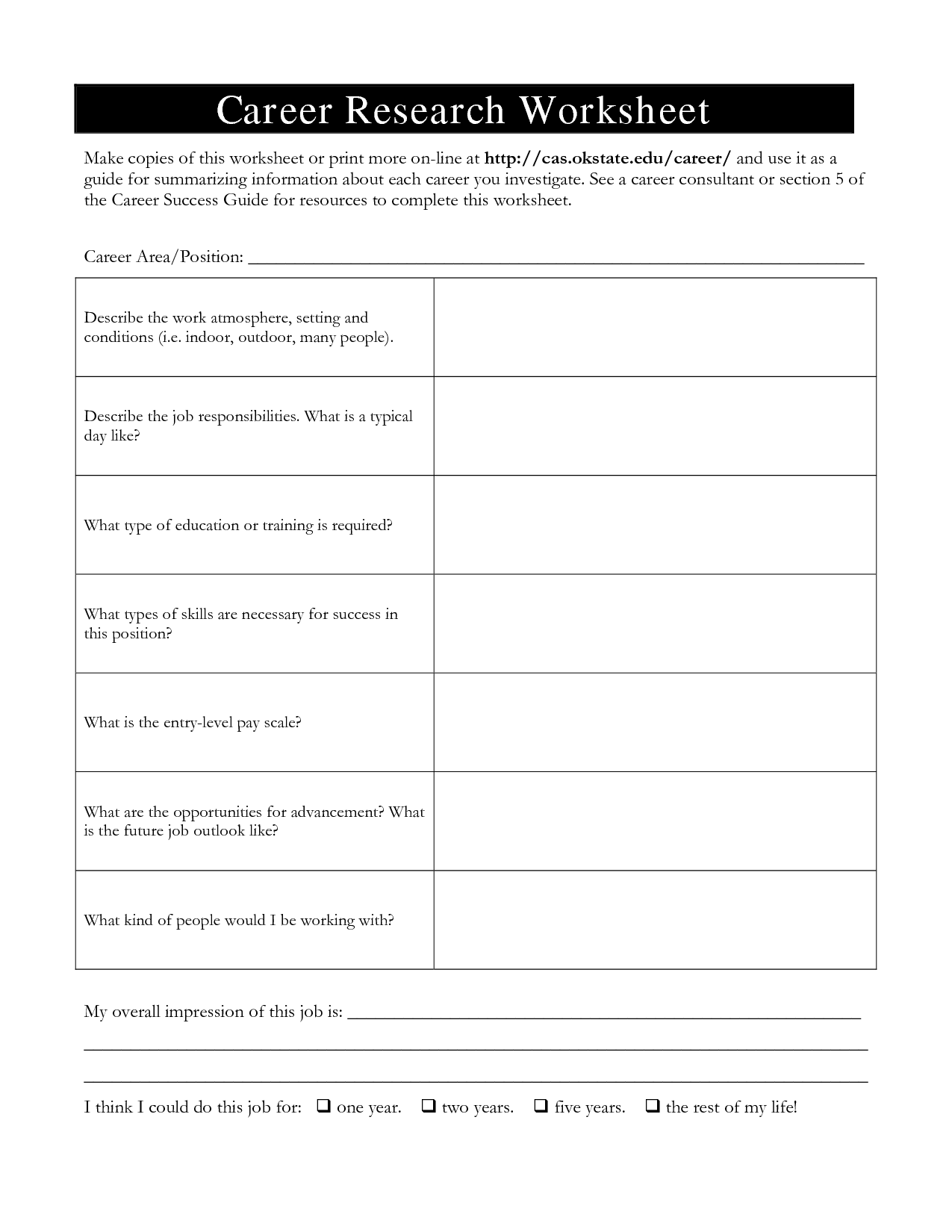 career research worksheet pdf