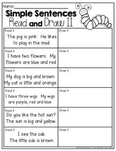 Read Draw and Simple Sentences Image