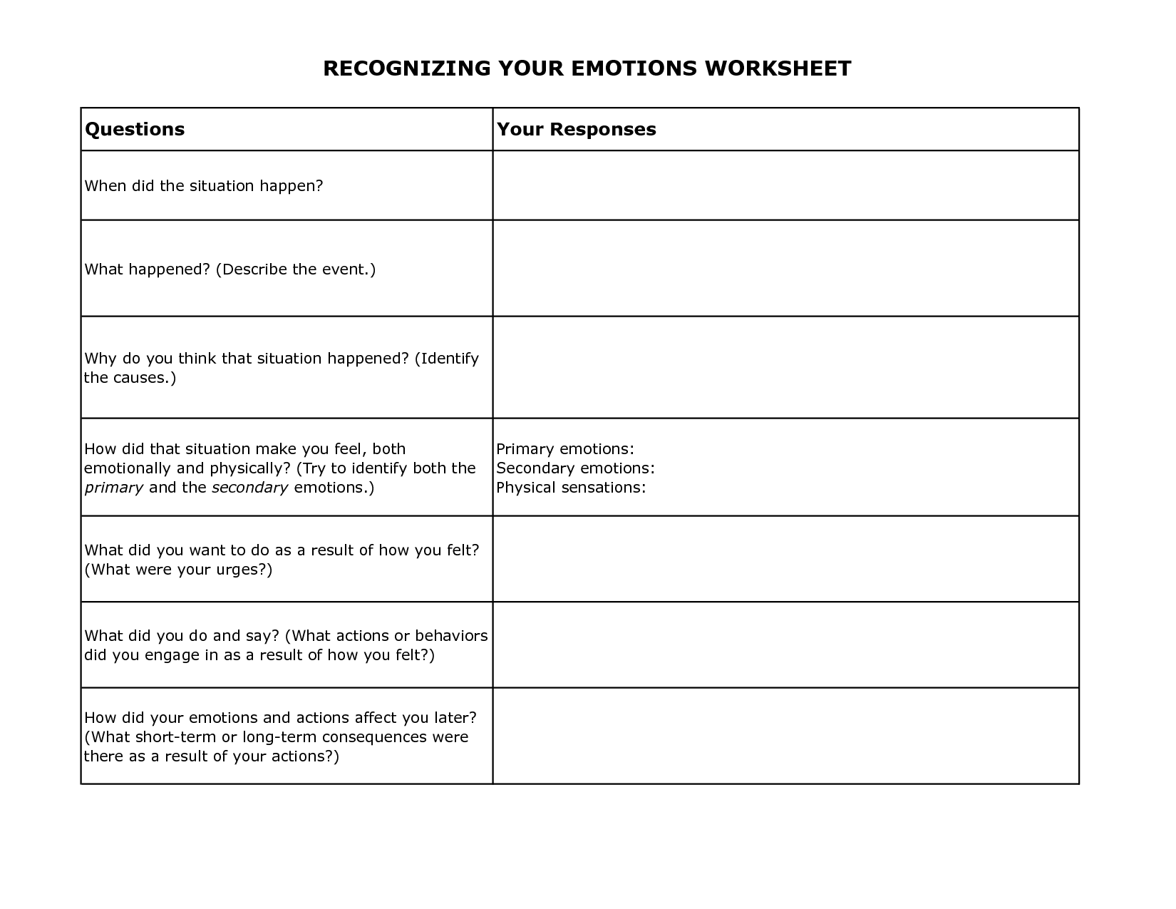 15 Recognizing Your Emotions Worksheet Worksheeto
