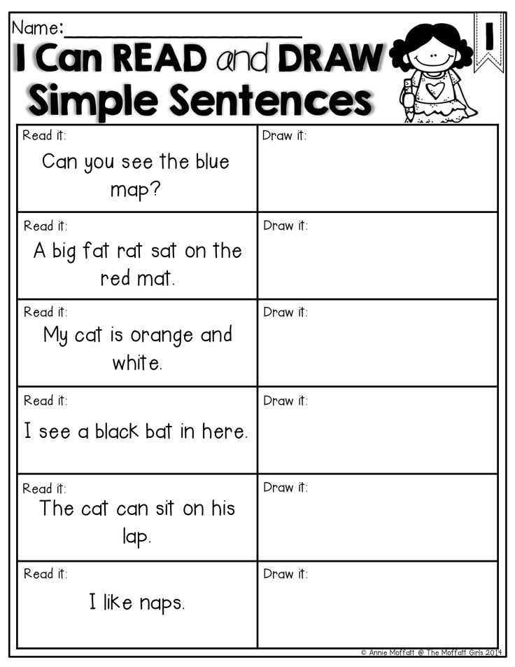 Simple Sentences for Kindergarten Sight Words Image