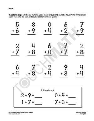 16 TouchMath Worksheets Printable / worksheeto.com