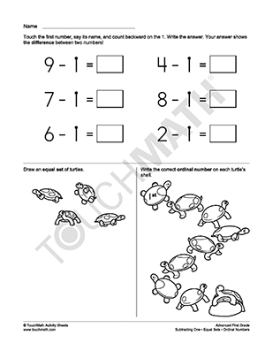 TouchMath Counting Worksheets Image