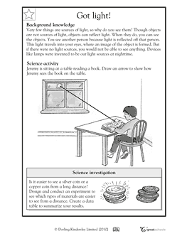 4th Grade Light Worksheets