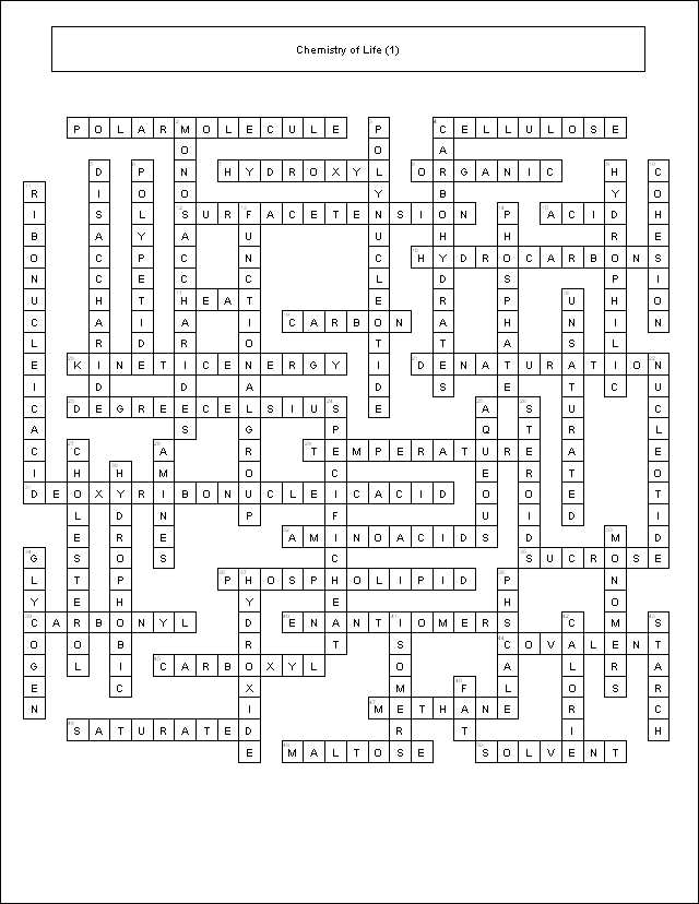 Biology Crossword Puzzle Worksheets Image