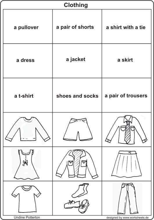 Clothing Worksheets for Kids Image