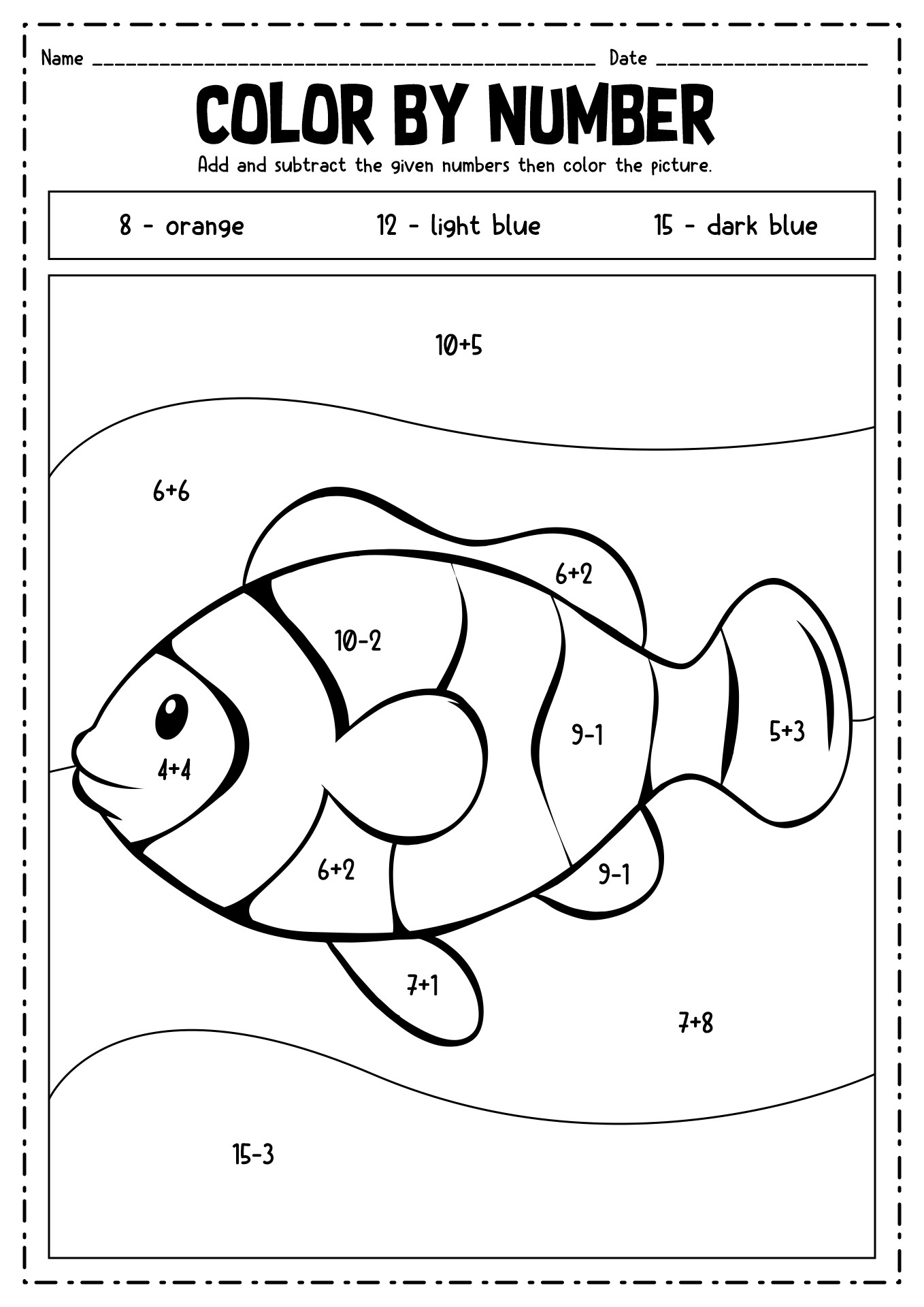 Color by Addition Worksheets