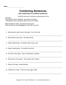 Combining Sentences Worksheets 5th Grade Image