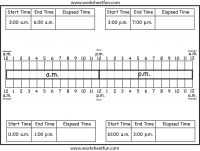 Elapsed Time Ruler Worksheet Image