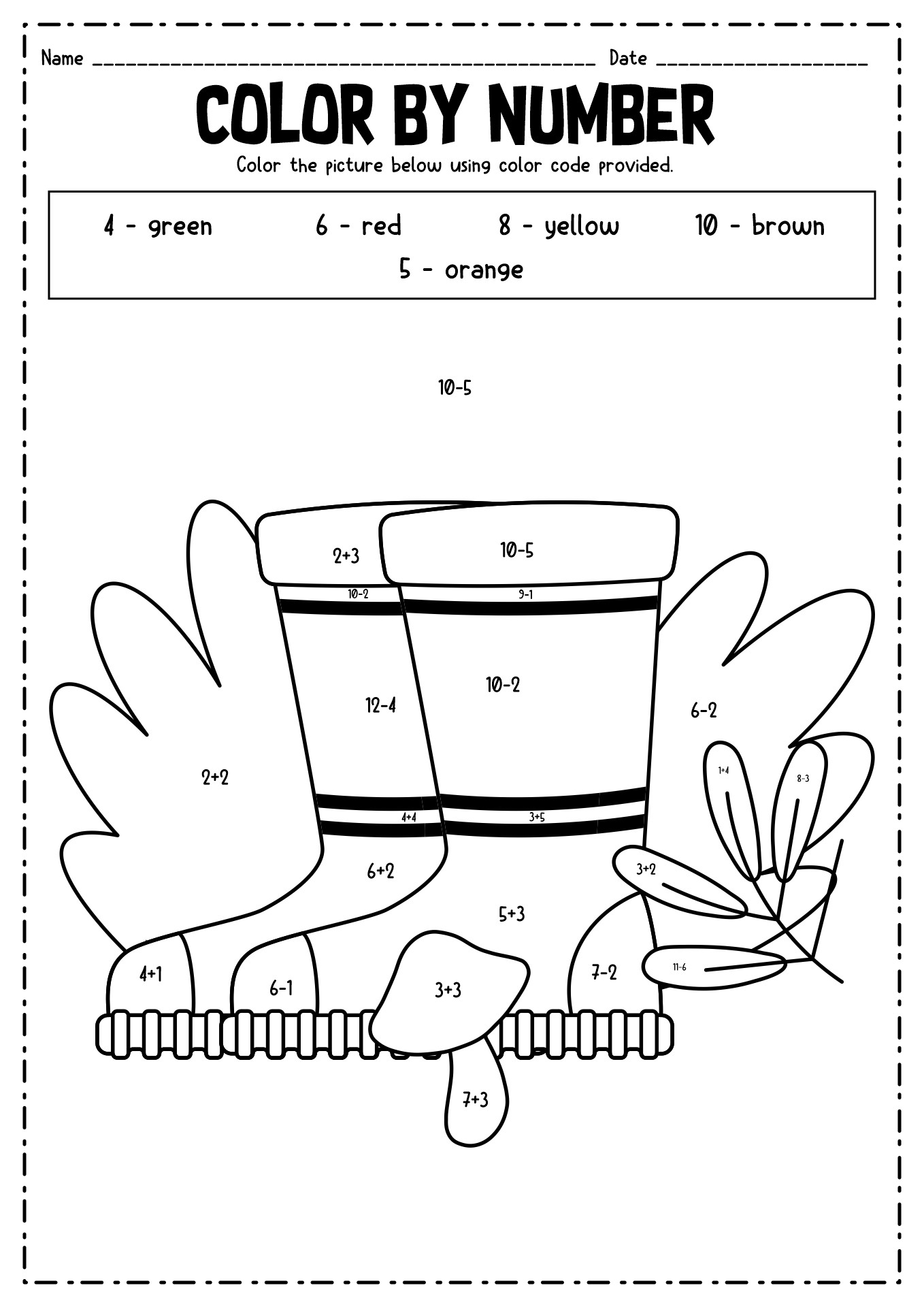 Fall Addition Color by Code Math Sheets