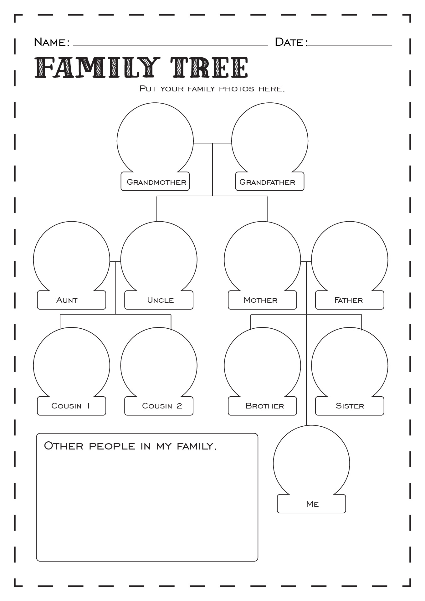 Family Tree Worksheet Printable