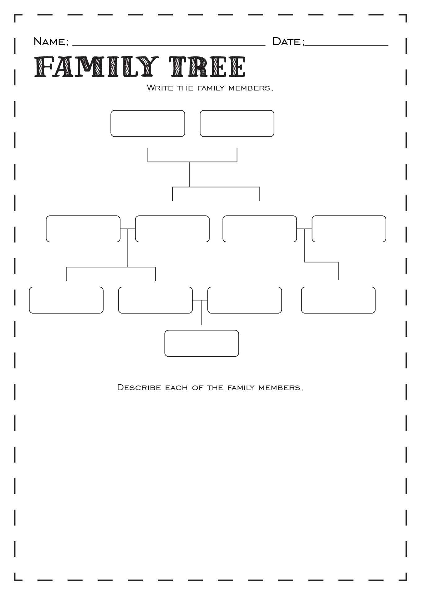 Free Printable Family Tree Worksheet