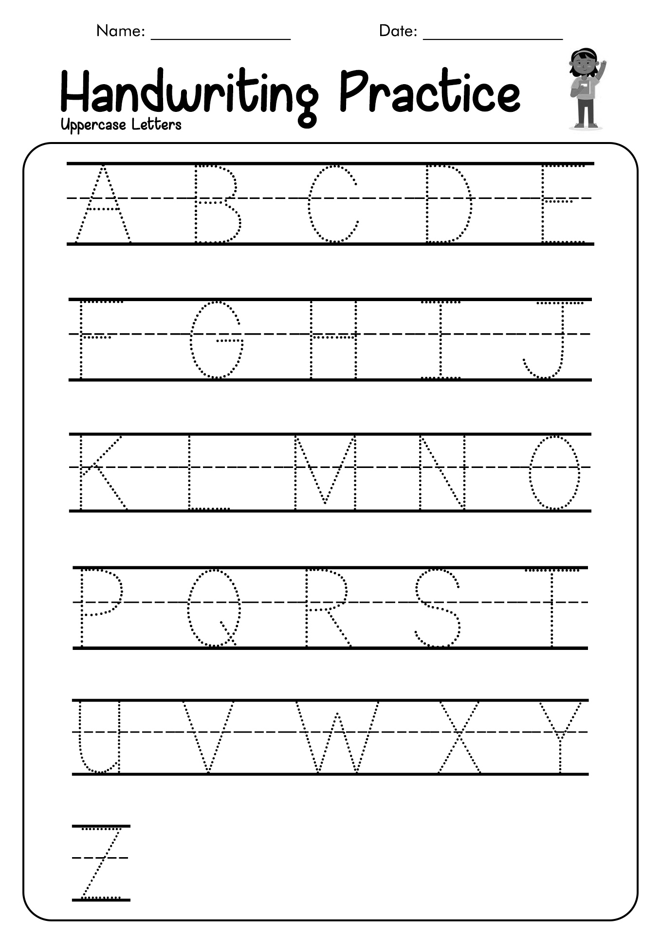 Kindergarten Letter Practice Worksheets