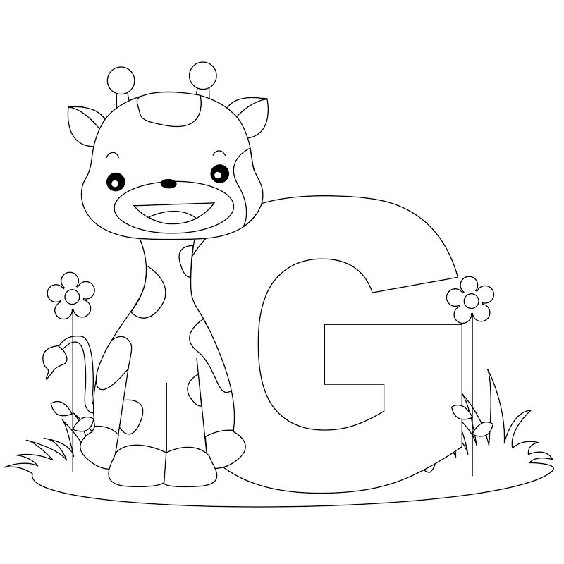 Letter G Animal Alphabet Coloring Pages Image