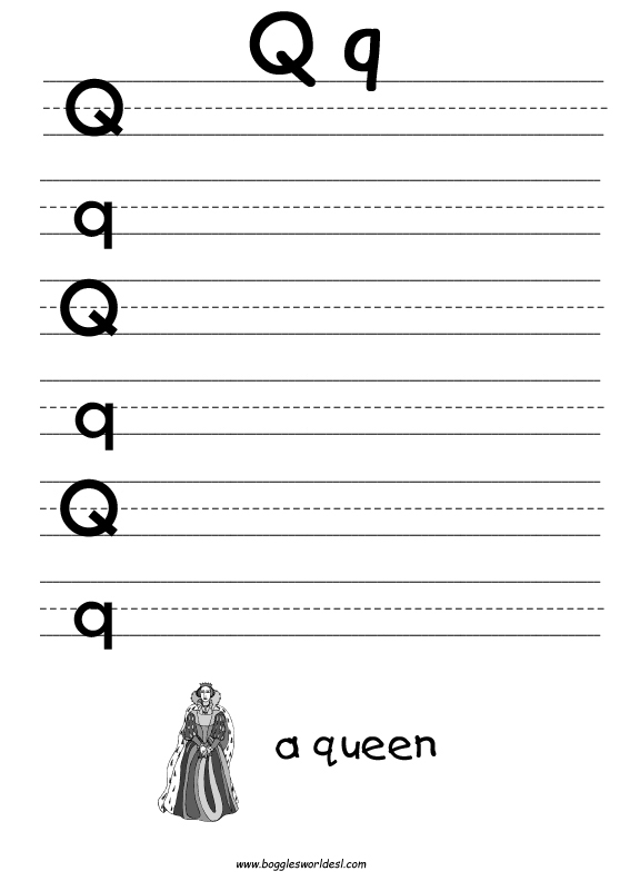 Letter Q Tracing Worksheets Image