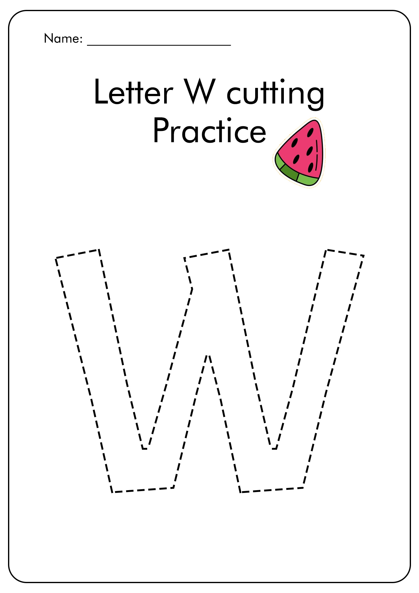 Letter W Cut Out
