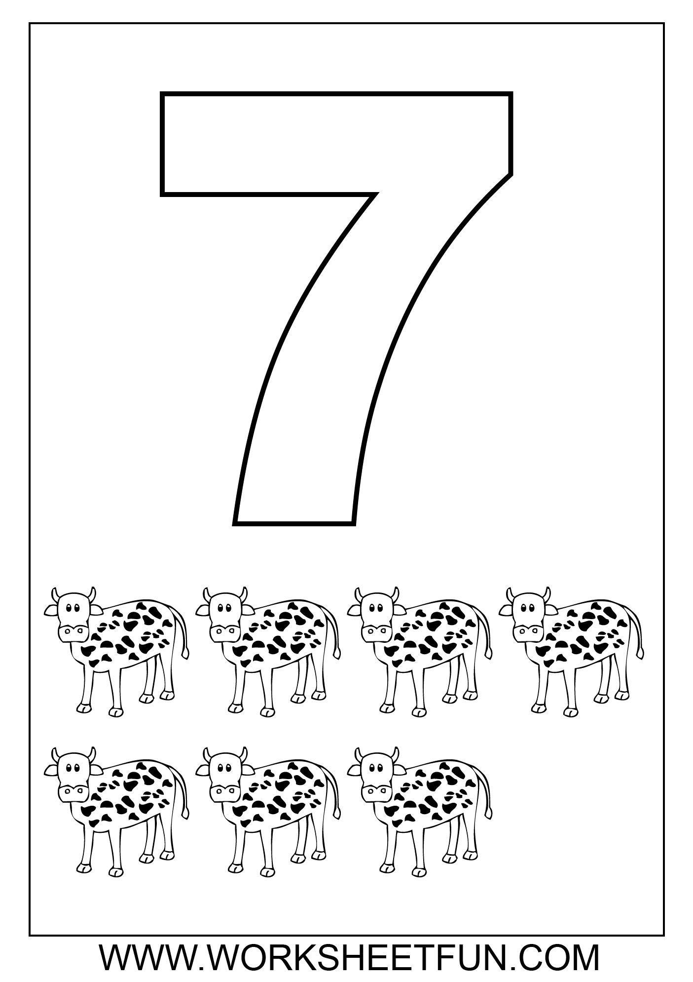 Number 7 Coloring Page Image