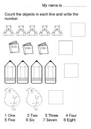 matching number to quantity worksheet