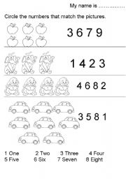 counting quantities worksheets 1 10 countingworksheetscom - match ...